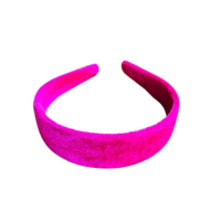 01 Tiara de Veludo Lisa Arco Arquinho Acessório Rosa 30mm