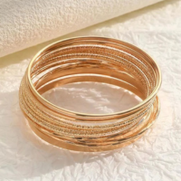 14 Pulseiras Argolas Cigana Dourada Conjunto Indiana Kit Mulheres Feminino