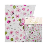 Adesivo De Unhas Com Flor De Cerejeira Vermelha, Margarida, Lírio, Peônia,