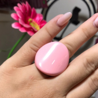 Anel Feminino Resina acrilico Colorida Redondo Grande