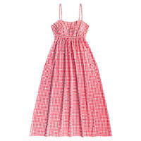 Angel - Vestido Midi Vichy Vermelho