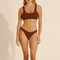 Bikini com Textura Ginger e La Sirene Cloá Marrom