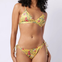Biquíni Top Feminino Avulso Triângulo Estampado Amarelo