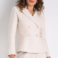Blazer Peplum Ombro Estruturado Natural