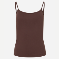 Blusa Básica em Poliamida com Alcinha Fina Marrom