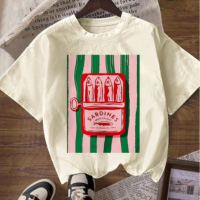 Blusa Básica Feminina Lata Sardinha T-Shirt Gola Redonda 100% Algodão Tendê