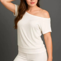 Blusa Feminina Ombro Caído Visco-lycra Envio Em 24 Horas