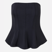 Blusa Peplum em Bengaline sem Alças Preto