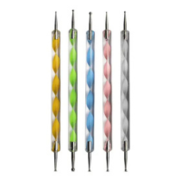 Kit 5 Boleadores Ponta Dupla Decoração De Unhas Pontilhismo - Arte Seducao