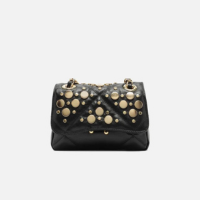 Bolsa Tiracolo Rosa Couro Mizz Pequena Tachas