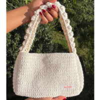 Bolsa de crochê para passeio, Bolsa Mari feita à mão com barbante