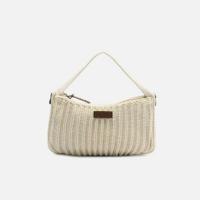 Bolsa Tiracolo Crochê Off-White Pequena