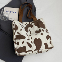 Bolsa de Grande Capacidade Estilo Floresta com Estampa de Vaca 2025 Nova Mo