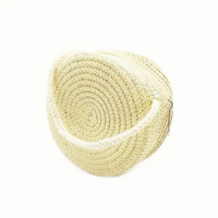 Bolsa Feminina de Rafia Redonda Pequena 12 x 6cm Bege - LNS