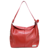 Bolsa Feminina em Couro Legitimo Sacola Hobo Média Vermelha Road Seven