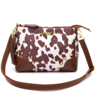 Bolsa Feminina Pequena Estampa De Vaca Cow Tendência