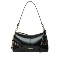 Bolsa Feminina Rafitthy Baguete Fivelas Média Preta