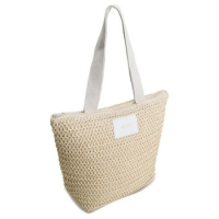 Bolsa Palha Trançada Manly Bege - Bege