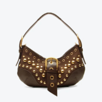 Bolsa Shoulder Jamie Média Marrom Camurça