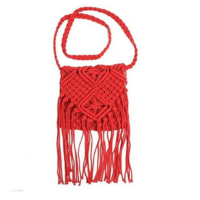 Bolsa Transversal De Algodão De Crochê Com Franjas Bohemian