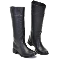 Bota cano alto femenina de couro legitimo cor 205 - Preto