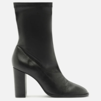 Bota Preta Salto Alto Bico Redondo