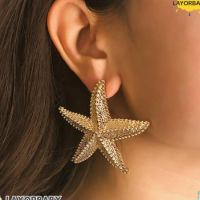 LAYORBABY Brincos Estrela Do Mar , Simples Em Liga , Jóias Cosplay Acessóri