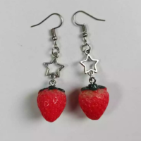 Brincos De Bolo De Morango Estilo Coreano Ins Sweet Strawberry Para Mulhere