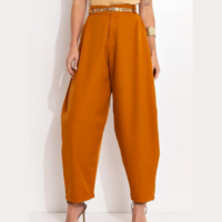 Calça Barrel Em Alfaiataria Ferrugem Quintess