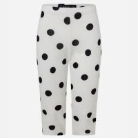 Calça Capri com Elastano e Estampa Poá Branco