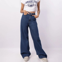 Calça Jeans Feminina Wide Leg Azul