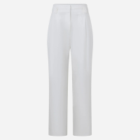 Calça Pantalona em Alfaiataria com Passantes no Cós Branco