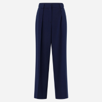 Calça Reta em Alfaiataria com Friso Azul Marinho