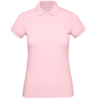 Camisa Polo Feminina Baby Look Piquet Poliéster cor;TamanhoGG - Rosa Claro