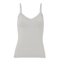 Camiseta Alças Finas Em Modal E Detalhe Em Renda Off White