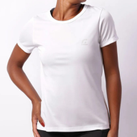 Camiseta Fitness Feminina Fitter Manga Curta Branca
