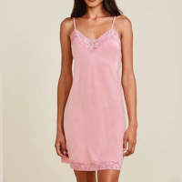 Camisola Alças Finas Em Viscose E Renda Happy Rosa Algodao