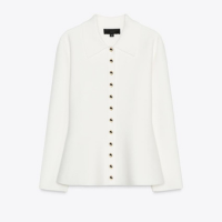 CASACO DE TRICÔ LISO COM PEPLUM