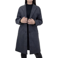 Casaco Feminino Facinelli By Mooncity Longo Cinza Escuro - 610234 - Cinza