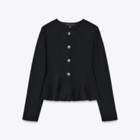 CASACO PEPLUM DE MALHA FINA