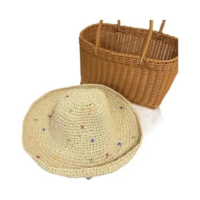 Chapéu De Palha Colorido Feminino De Verão, Feito À Mão, Dobrável, Estilo P