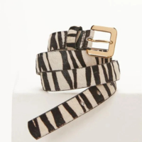 Cinto Animal Print com Fivela Dourada