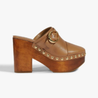 Clog Plataforma Piper Couro Marrom