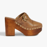 Clog Plataforma Piper Couro Marrom