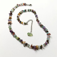 Colar Colorido Mix Cascalho de Pedras Naturais e Murano