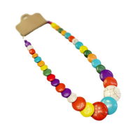 COLAR PEDRA HOWLITA COLORIDA CURTO