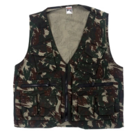 Colete de Pesca Camping Bolso Frontal Ripstop Camuflado Eb