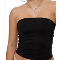 Cropped de POLIAMIDA Tomara que Caia Tube Top Tubinho Segunda Pele Com Forr