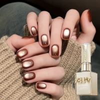 Esmalte Em Gel Magnético Cat Eye Marrom Reflexivo Para Unhas Femininas, Sem