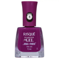 Esmalte Risqué Diamond Gel Divas No Poder Roxo Puro Luxo 9,5ml